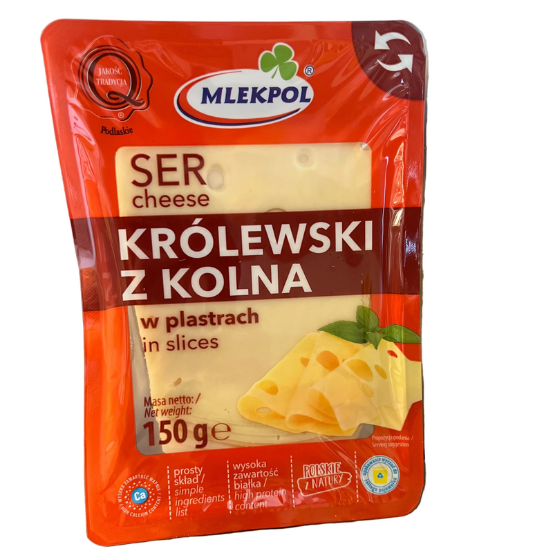SER KROLEWSKI Z KOLNA PLASTRY, KROLEWSKI SLICED CHEEESE, MLEKPOL, 150G