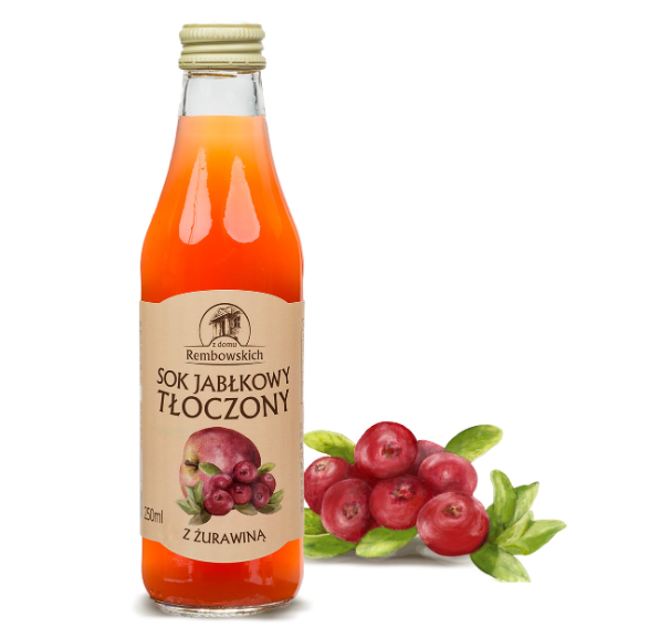 SOK JABLKO I ZURAWINA ,APPLE CRANBERRY JUICE, Z DOMU REMBOWSKICH