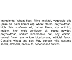 List of ingredients on a white background