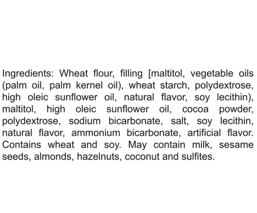 List of ingredients on a white background