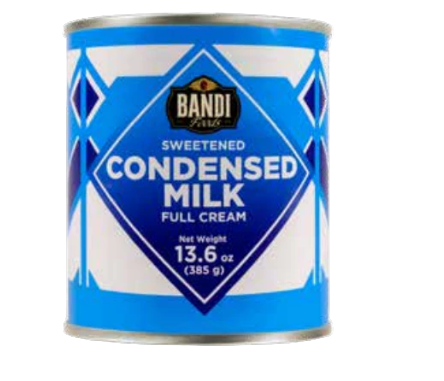 Can of Bandi Sweetened Condensed Milk on a white background