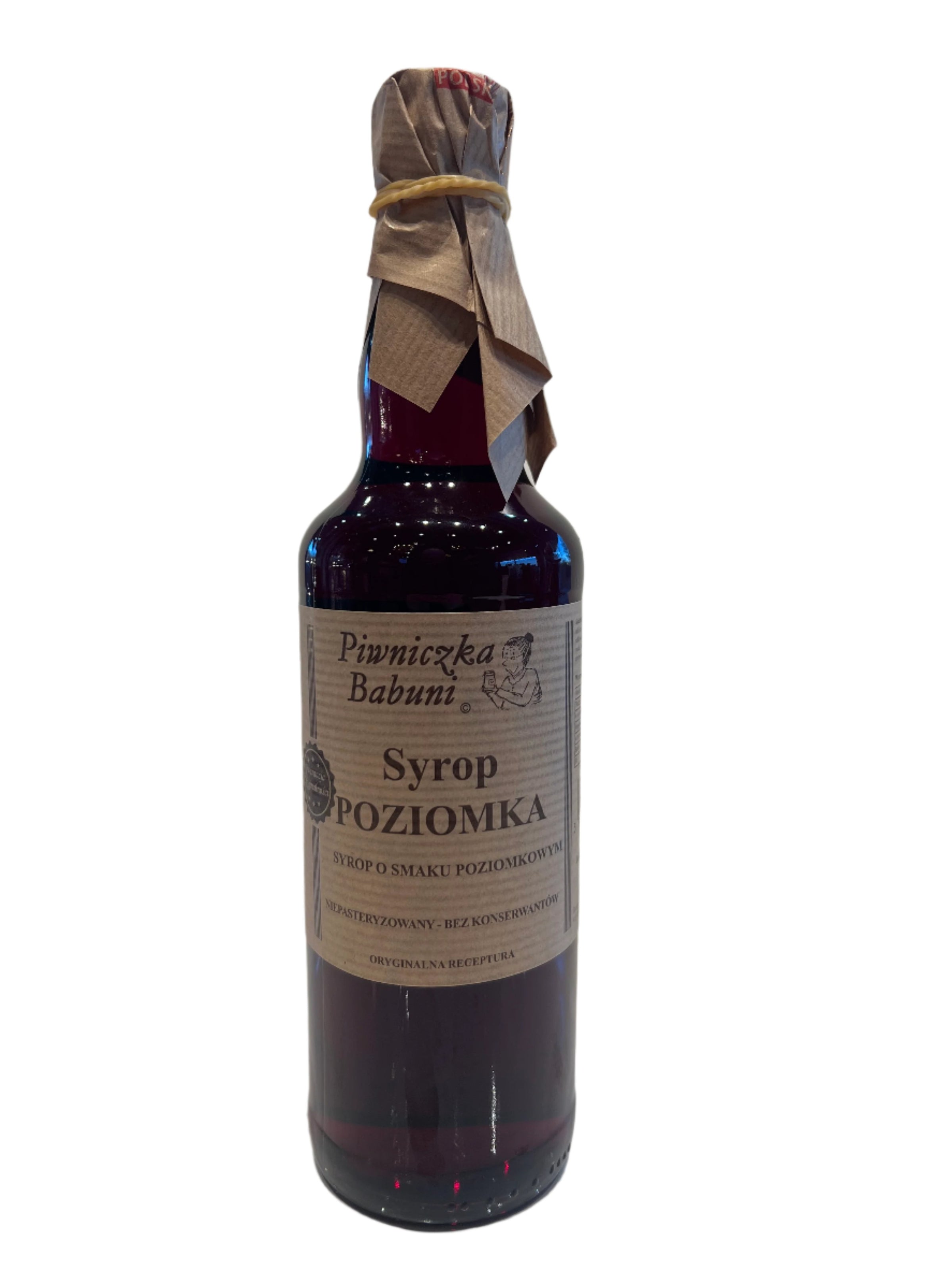 SYROP POZIOMKA, WILD STRAWBERRY SYRUP,PIWNICZKA BABUNI