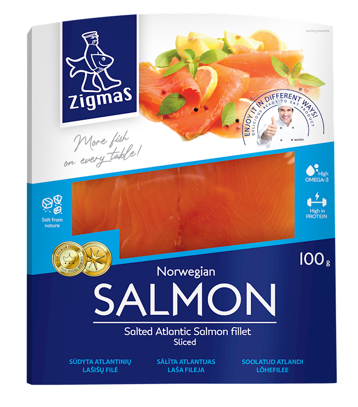 ZIGMAS, SALTED SLICED SALMON FILLET 100G