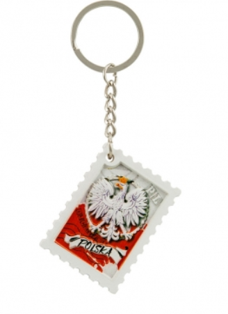 Keychain with printed badge Poland Eagle POLSKA
