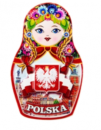 Magnet matryoshka  Polska emblem