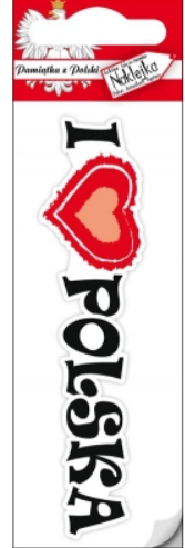 Sticker, Poland, inscription I love Polska