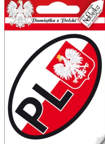 Sticker, Poland, Polska, Owal PL