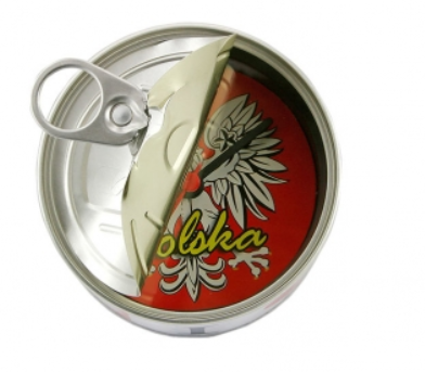 Clock in a tin, small Poland Eagle, Polska