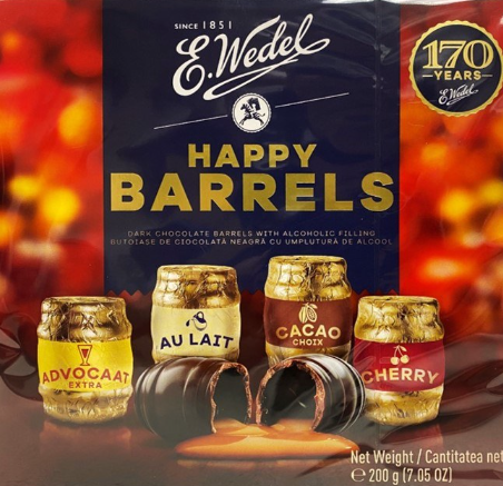 E. Wedel Happy Barrels With Alcohol Chocolate Gift Box 200g
