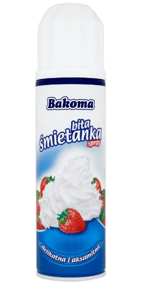 Spray milk dessert topping, Bita smietanka, Bakoma