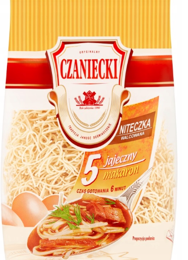 CZANIECKI NITECZKA WALCOWANA, 5-EGG ,PASTA, ROLLED RIBBON, 250G