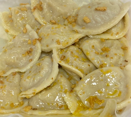 PIEROGI (POTATO AND CHEESE, MEAT, KRAUT AND MUSHROOM, CHEDAR AND  BACON, SWEET CHEESE)