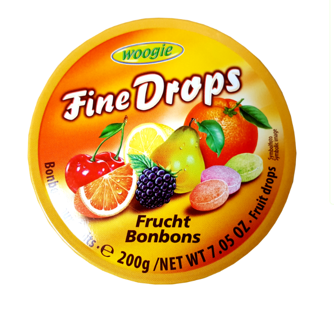 Candies,WOOGIE "Fine Drops" Fruit Mix, Austria, 200g