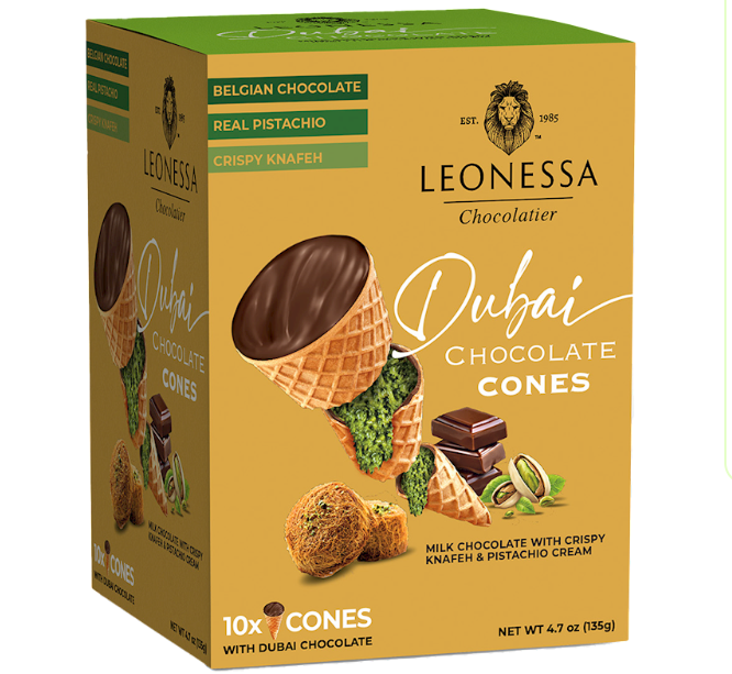 LEONESSA DUBAI CHOCOLATE CONES, TURKEY, 135G