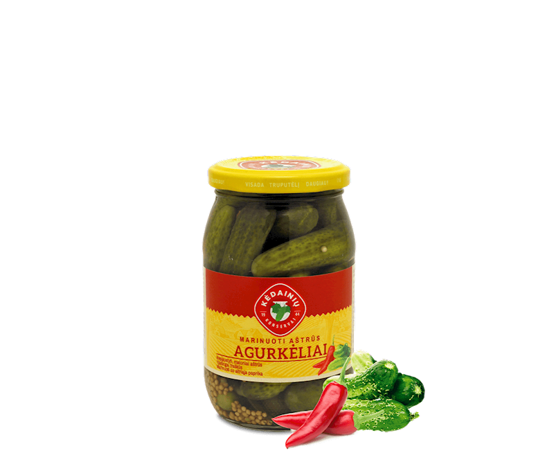 SPICY PICKLED CUCUMBERS, PICKLES  (GHERKINS)340G