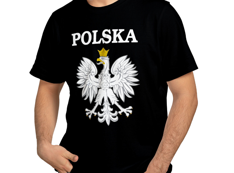 Tshirt Poland,BLACK,large polish eagle,POLSKA, koszulka,100%cotton,men
