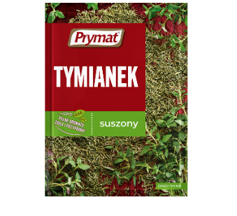 Prymat Tymianek herb package with green herbs on a white background