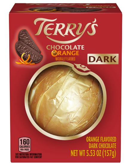 Terry's Orange flavor Dark Chocolate Orange shape