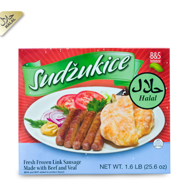 UDZUKICE FROZEN SAUSAGE HALAL, Box,B&S Frozen1.6lb
