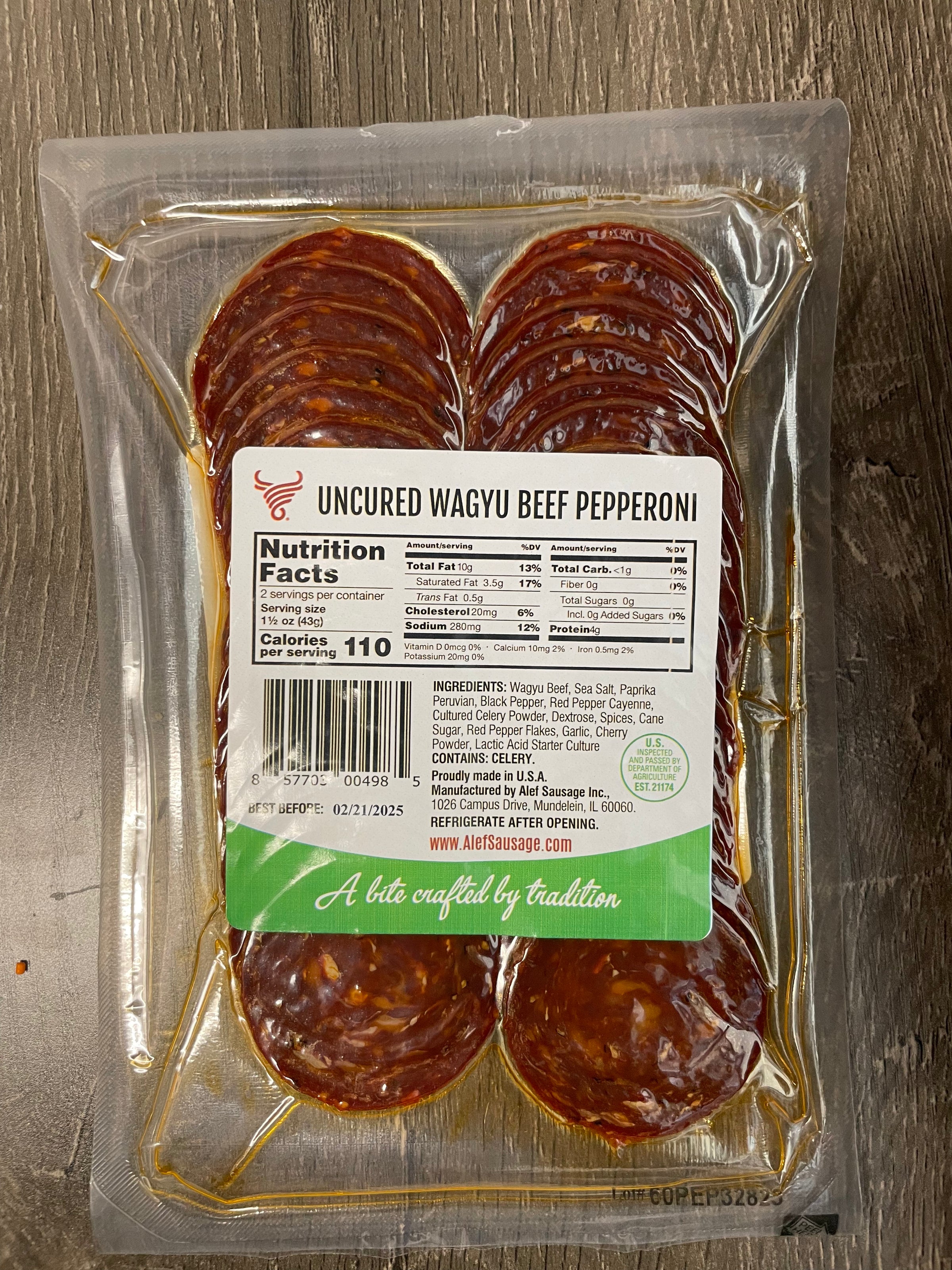 UNCURED WAGYU BEEF PEPPERONI 3OZ