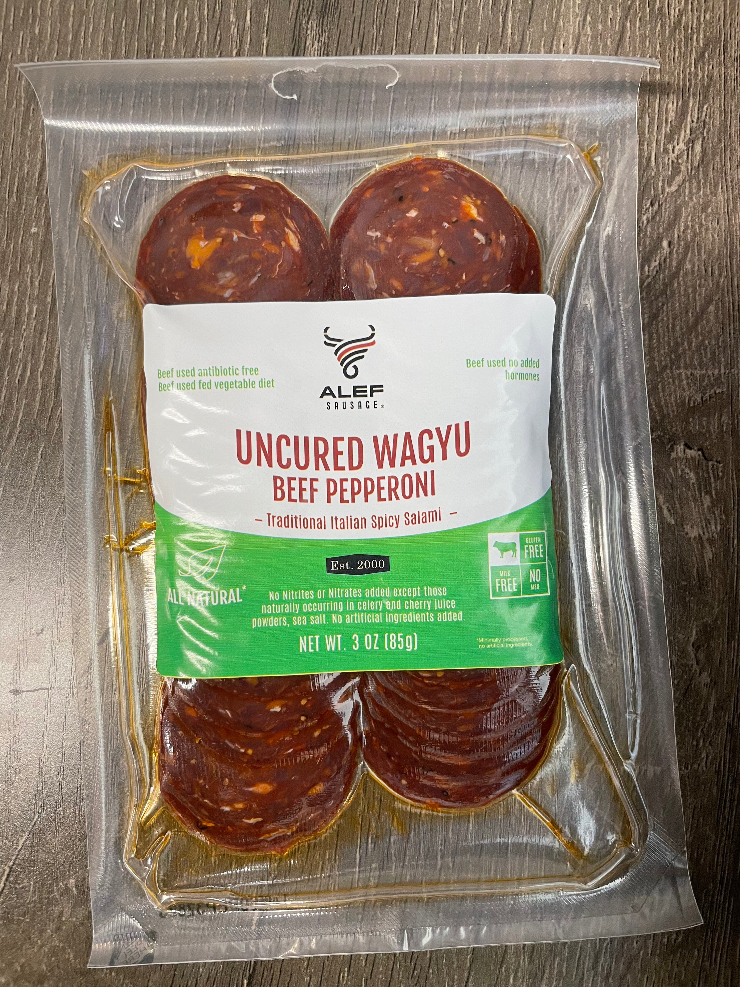 UNCURED WAGYU BEEF PEPPERONI 3OZ