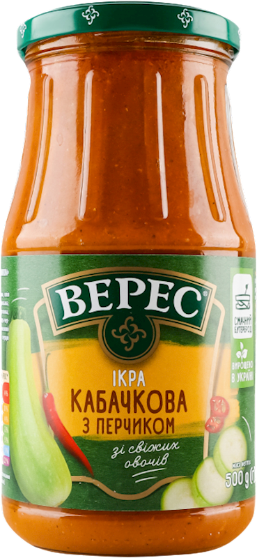 VEGETABLE SPREAD ZUCCHINI & HOT PEPPER , VERES,UKRAINE, 500G