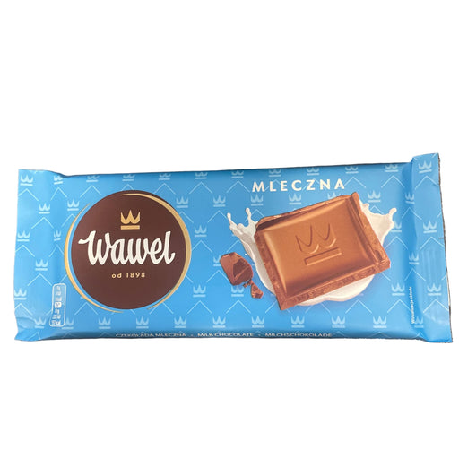 Wawel chocolate bar packaging on a wooden surface