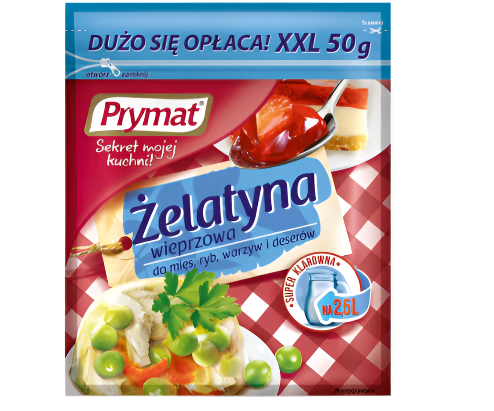 ZELATYNA WIEPRZOWA XXL, PORK GELATINE, PRYMAT, 50G