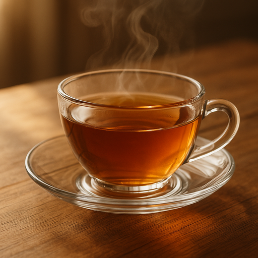 A glass cup of tea