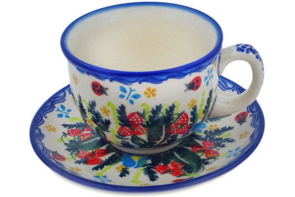 Cup with Saucer Spring  Garden Berries Theme UNIKAT
