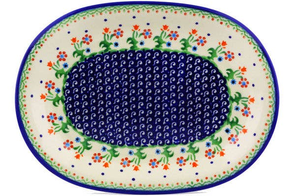 Oval Platter 11" Spring Flowers Theme