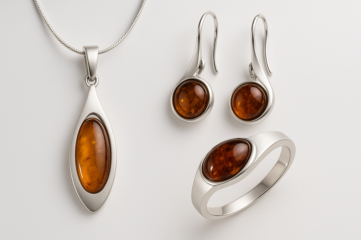 contemporary style silver amber jewelry 