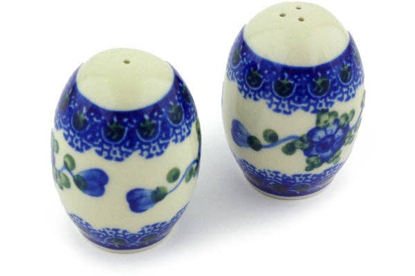 Salt and Pepper Set 2" Blue Poppies Theme