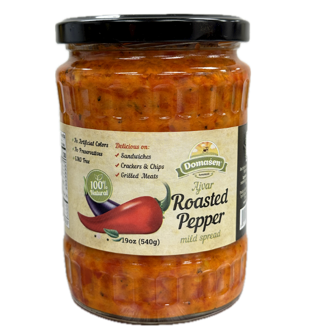 DOMASEN AJVAR ROESTED PEPPERS MILD SPREAD 19OZ, Macedonia