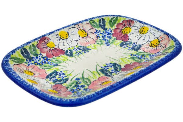Platter 10" Maroon Blossoms Theme