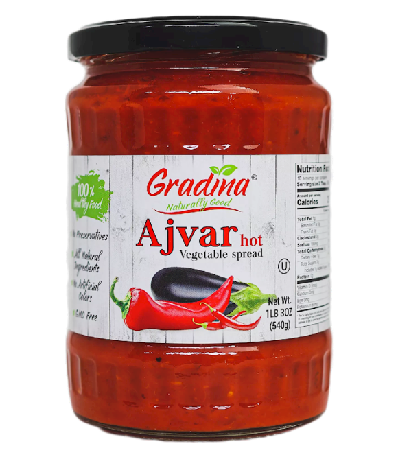 GRADINA, AJVAR HOT , 19OZ, Bulgaria