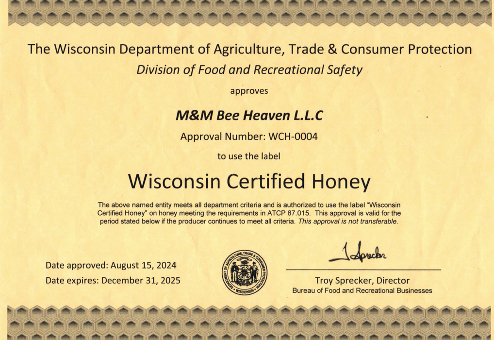 Honey Wisconsin Certified 3lb/32oz