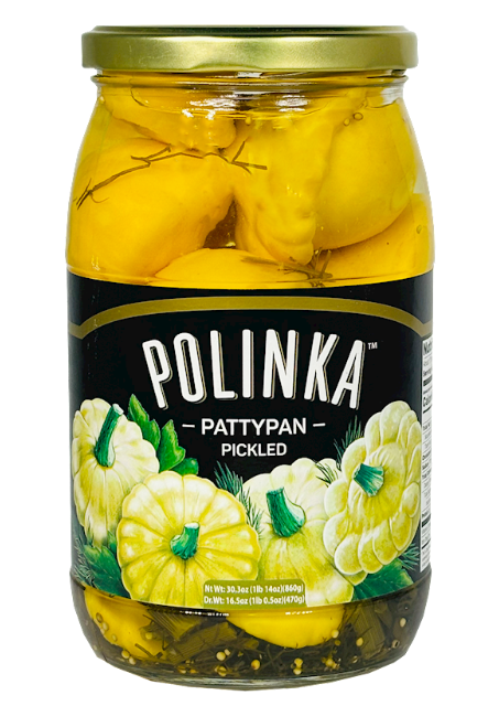 Pickled Baby Pattypan Squash, POLINKA, 860g