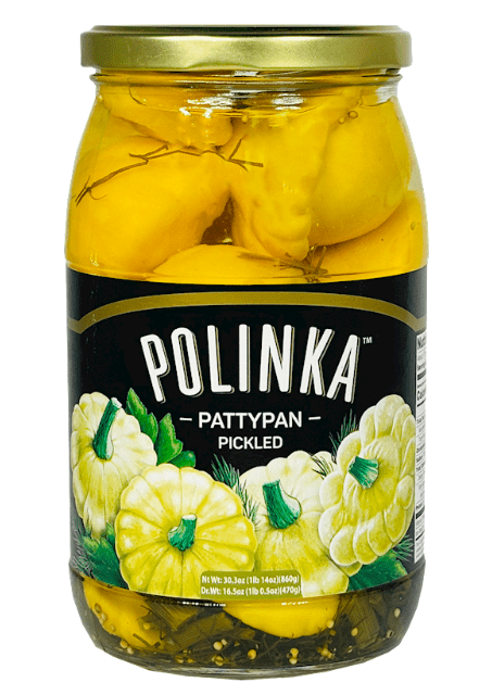 Pickled Baby Pattypan Squash, POLINKA, 860g — European Food and Gifts