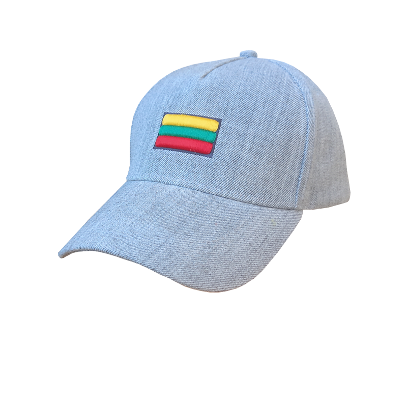 Melange color cap with embroidered tricolor flag