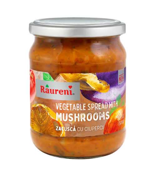 RAURENI VEGETABLE SPREAD WITH MUSHROOMS, 17OZ, Romania