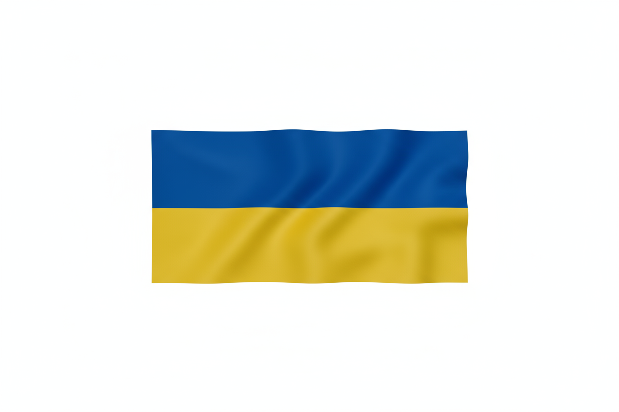 Ukrainian flag white background